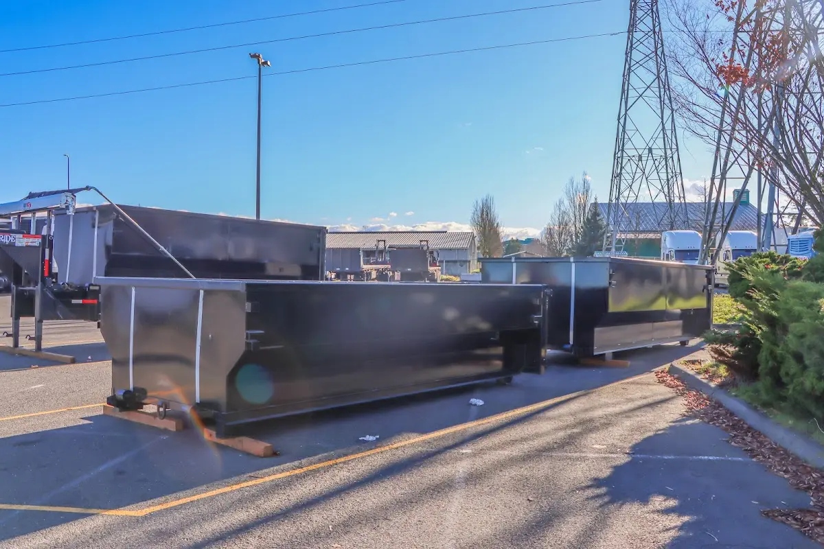 Roll-off dumpster ready for waste disposal at job site for Cleanout Dumpster Rental in Palos Verdes Estates